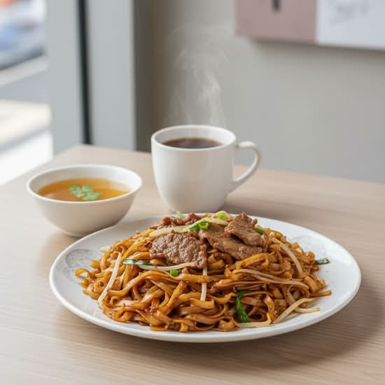 106. Fried Rice Noodle with Sliced Beef and Soy Sauce 干炒牛河